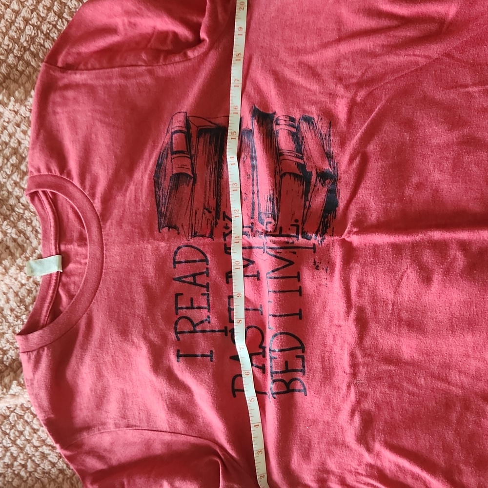 Red Graphic T-Shirt with Book Design - Picture 7 of 7